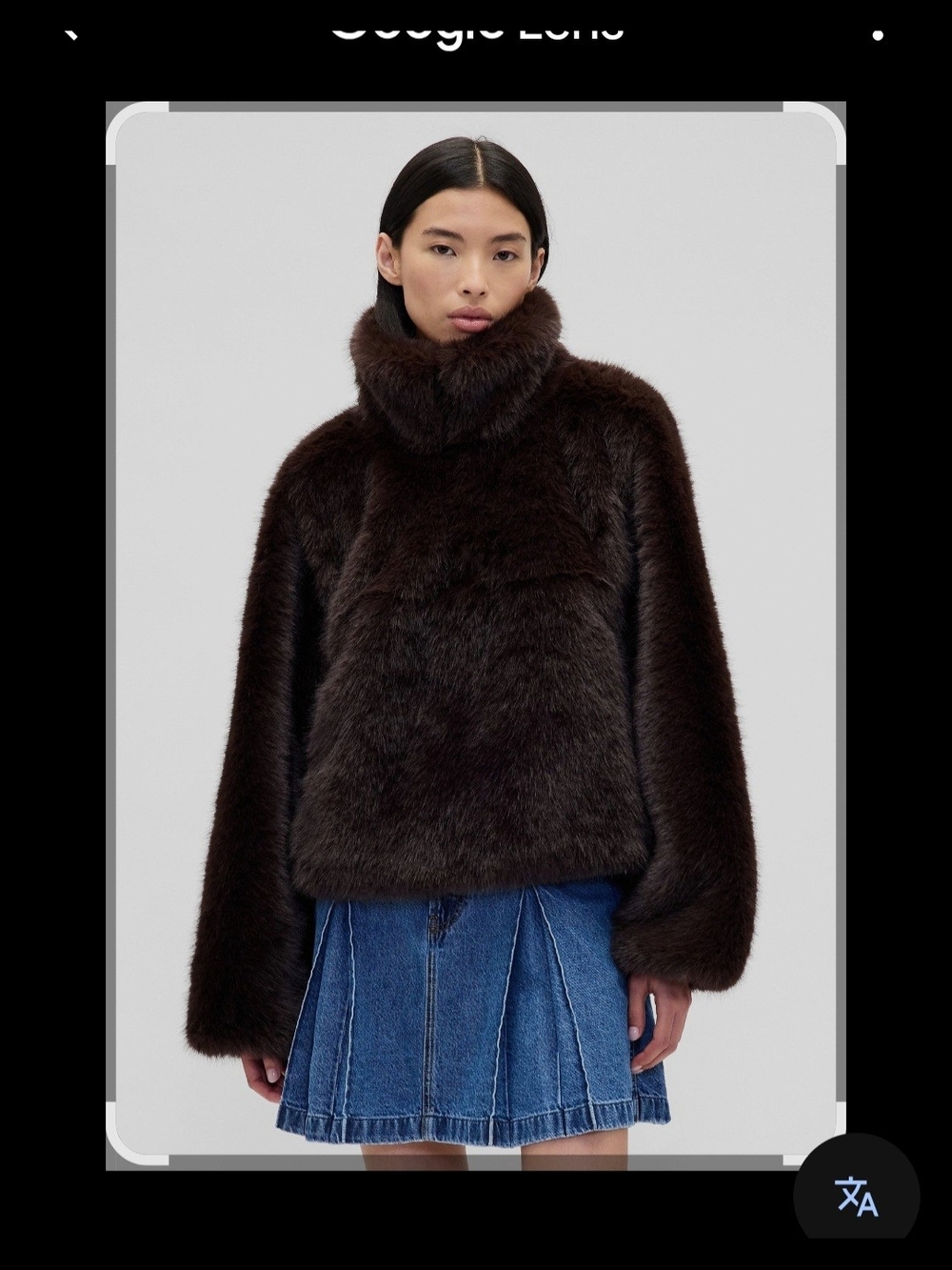 Sandy Liang Dark Brown Faux Fur Jacket